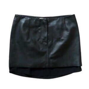 H&M Real Leather Black Mini Skirt
